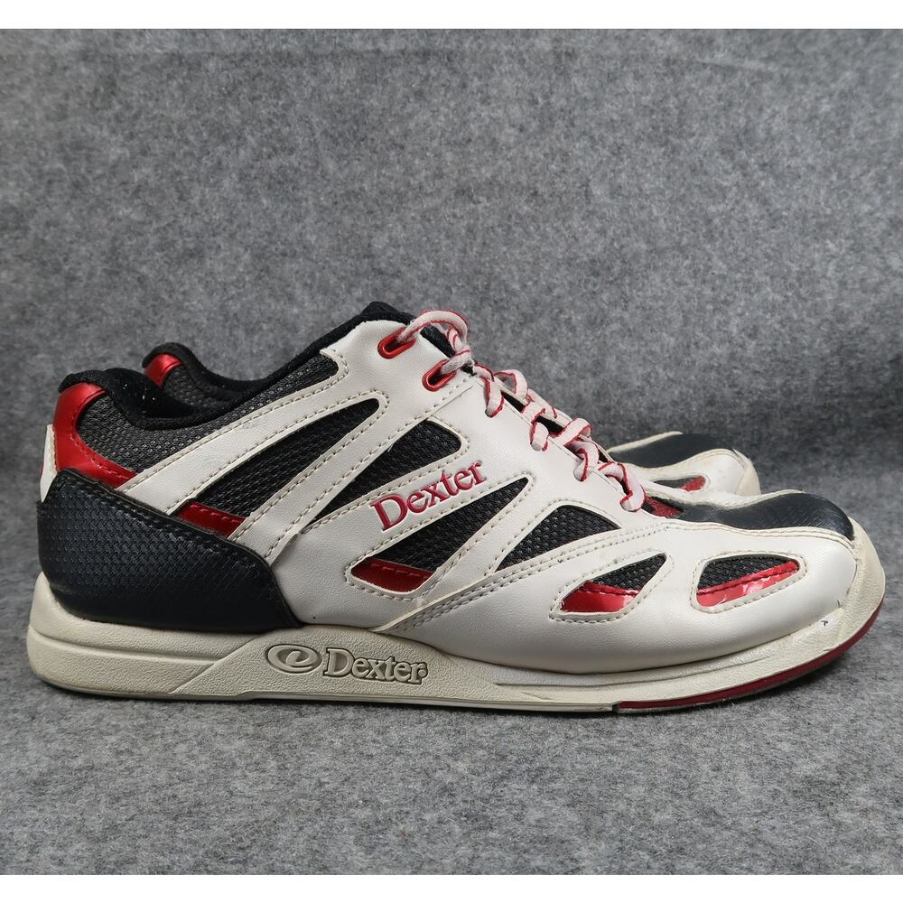 Dexter Shoes Mens 10 Bowling Jeff II Sneaker White Black Leather Performance